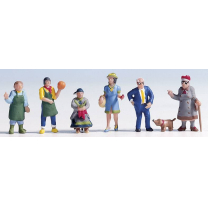 H0 NOCH Figuren Wochenmarkt 6er Set bemalt