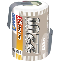 Conrad energy Akku Sub-C 1,2V 2200mAh 4/5 NiMH mit L&ouml;tfahne